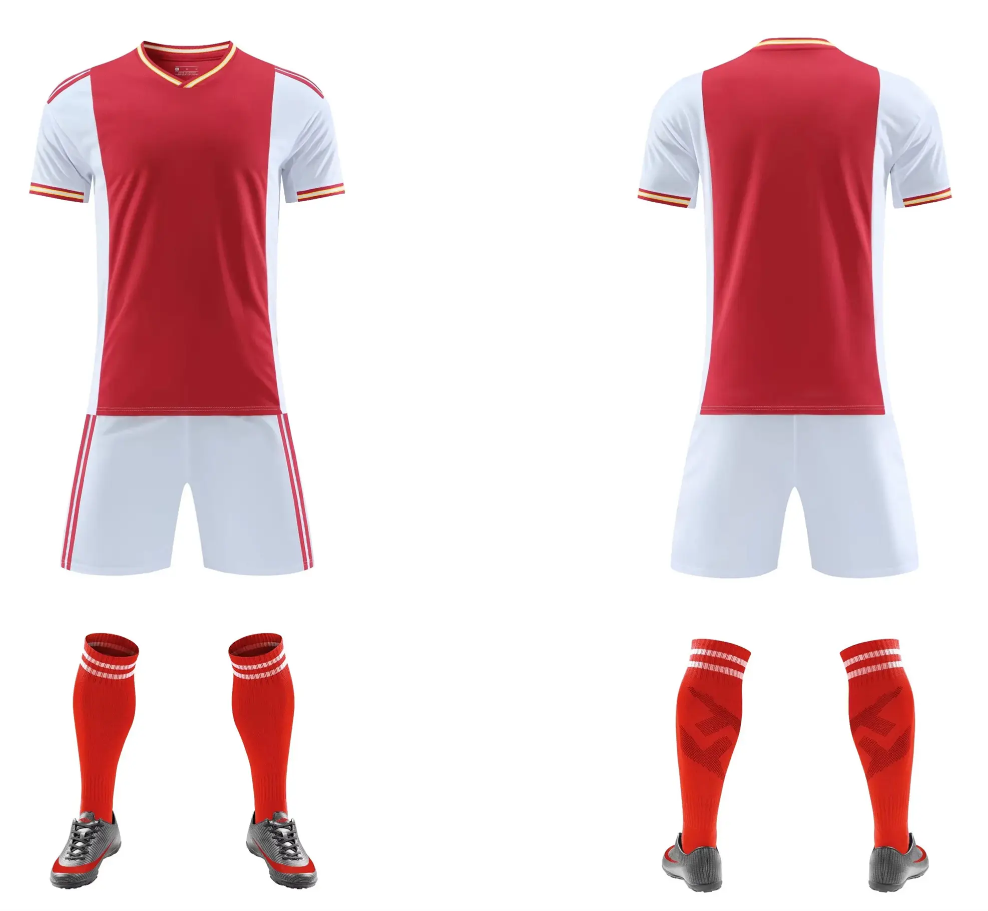 2022-2023 no LOGO custom blank club football kit color combination red and white soccer jerseys