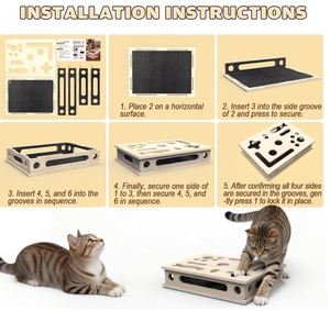 Custom <strong>Cat</strong> <strong>Scratch</strong> Puzzle Enrichment <strong>Box</strong> Large Solid Wood Construction <strong>Cat</strong> Nail File Enrichment <strong>Box</strong> with Sandpaper Inside - Product Image 5