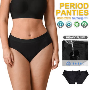 Logo personnalisé 4 Couches Super Absorbant Sous-Vêtements Menstruels Culotte Menstruelle Femmes <span class=keywords><strong>Cycle</strong></span> Flux Lourd Anti-Fuite Culotte Période - Product Image 1