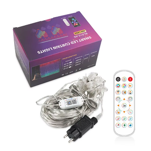Luci a tenda RGB intelligenti 400 <span class=keywords><strong>LED</strong></span> <span class=keywords><strong>con</strong></span> controllo tramite app, luci a stringa USB per finestra della camera da letto, feste, matrimoni, decorazioni per festival - Product Image 3