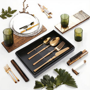 Ensemble de couverts de luxe en acier inoxydable, poli miroir, fourchette, cuillère, couteau, design nordique, argenterie, cadeaux d'affaires - Product Image 3