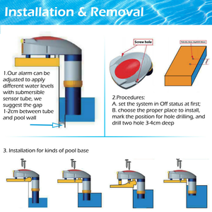 풀워치 태양열 배터리 구동 수영장 경보 플라스틱 침수 수영장 경보 시스템 - Product Image 6