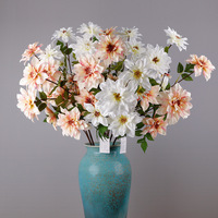 Kunstmatige Dahlia Bloem, Lange Steel Staande Bloemen voor Bruiloft Feest DIY Krans Bloemstuk Huisdecoratie