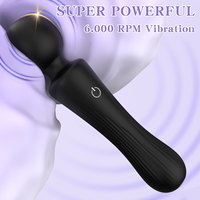 Vibrateur portable AV Wand avec logo personnalisé, 12 fréquences, puissant masseur corporel, étanche, rechargeable, en silicone, vibromasseur.