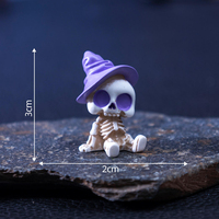 Miniatur Halloween Resin Labu Hantu Permen Kerangka Figur Kerajinan Ornamen untuk Suvenir Pesta Pengisi Dekorasi Meja Rumah