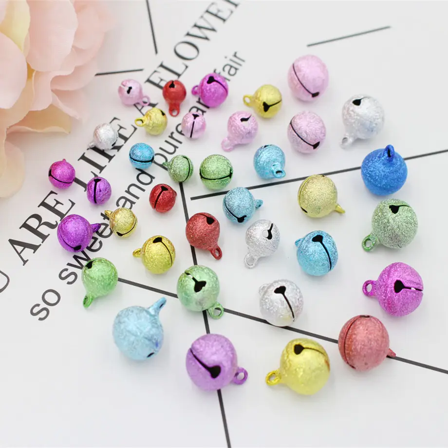 Round Multicolor Mini piccolo regalo metallo ottone sabbia glassato jingle bell ball christmas jingle bells