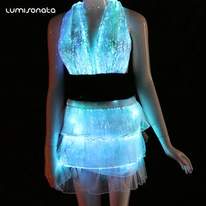 Rave trajes de fibra óptica luminosa iluminado caliente árabe <span class=keywords><strong>sexy</strong></span> desgaste de la danza - Product Image 3