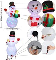 Décoration de Noël Gonflable Bonhomme de Neige OEM ODM avec Lumières LED, Couleurs Personnalisables, en Polyester, pour Usage Commercial Intérieur dans les Parcs d'Attractions