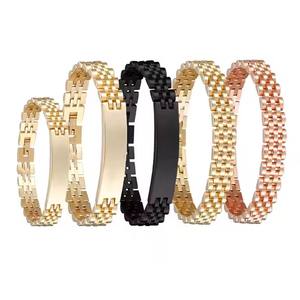 <span class=keywords><strong>Bracelet</strong></span> à lunette réglable à la mode de 21cm OTAN lien à cinq couches Style Hip Hop plaqué or/argent en acier inoxydable papillon bouddhisme - Product Image 2