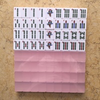 Tuiles de Mahjong en Gelée Acrylique à Succès Commercial avec Subscriptes Anglaises, 144+4 Tuiles de Mahjong en Gelée avec Règles Assorties