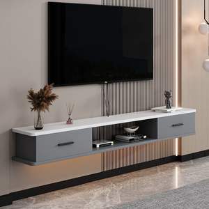 Mueble de TV minimalista moderno para montar en la pared, con 3 compartimentos, estante de almacenamiento para sala de estar con cajones para uso doméstico - Product Image 4