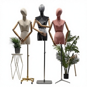 Mannequin de vitrine haut de gamme réglable en plastique, coloré, en velours, style japonais et coréen, à taille torsadée, pour vêtements féminins de mariage - Product Image 1