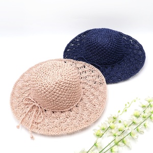 Phụ Nữ Ngoài Trời Bãi Biển Mặt Trời Bảo Vệ Visor Bow Mũ Rơm Dệt Kim Rơm Bãi Biển Mặt Trời Bảo Vệ Hợp Thời Trang Nhỏ Mũ Ngư Dân - Product Image 2