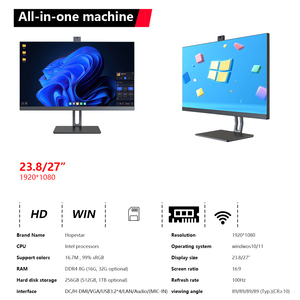 Custom Logo 23.8 Inch All-In-One SSD Desktop <strong>Computer</strong> LCD Display 8GB All in One PC for Office Work Business Gaming - Product Image 5