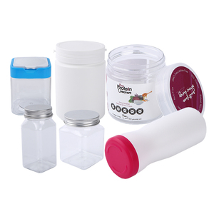 Direct Factory Round Empty Plastic Candy and Cookie Jars Square OEM Plastic Gummy Bottles