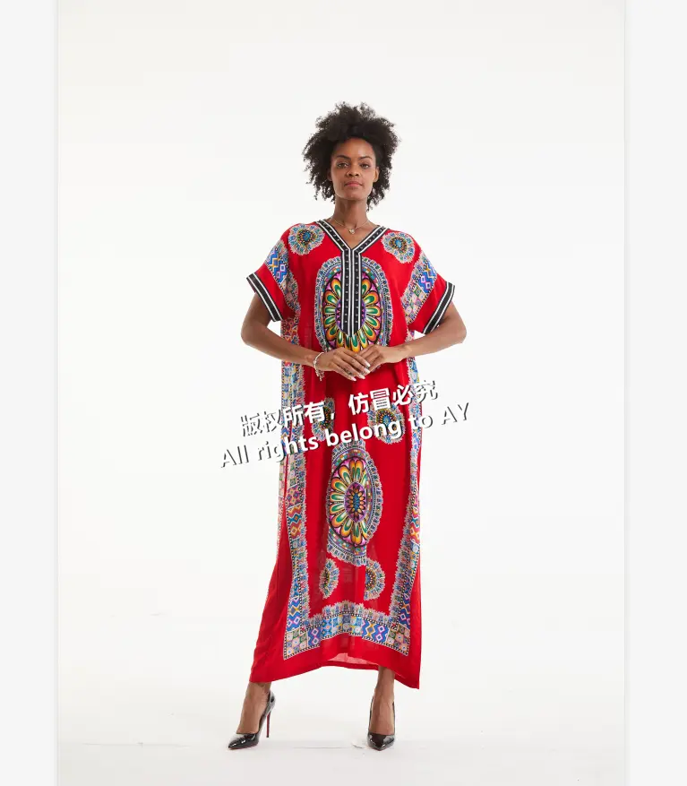 Vestido feminino africano bico cafetã, atacado vestidos cafetã com miçangas