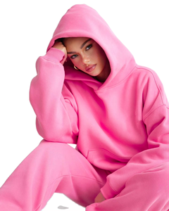 Produttori di abbigliamento 2024 Street Wear Joggers tuta da <span class=keywords><strong>donna</strong></span> due pezzi Set tuta <span class=keywords><strong>oversize</strong></span> in rosa - Product Image 3