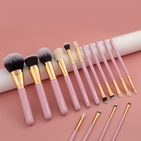 Ensemble de 15 pinceaux de maquillage haut de gamme Gracedo avec pinceau éventail en poils synthétiques pour le visage, le fond de teint, le blush, le correcteur et les fards à paupières
