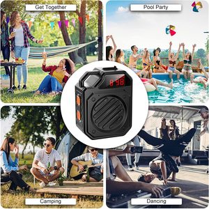 Haut-parleur étanche IPX7 5W, haut-parleur de douche sans fil portable avec <span class=keywords><strong>radio</strong></span> FM, écran LED, son stéréo TWS pour l'extérieur - Product Image 6