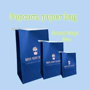 Sacs à Popcorn Personnalisés avec Logo Imprimé, pour Bonbons et Noix, en Papier Kraft Anti-Graisse avec Fermeture à Lanière pour Fêtes d'Anniversaire d'Enfants - Product Image 2