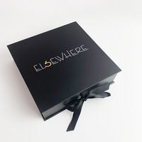 Bricoleur — sac à main de luxe personnalisé, carré noir extra large, boîtes d'emballage cadeaux avec couvercle magnétique 45cm