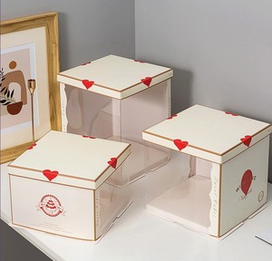 Caja de Embalaje para Pasteles Translúcida con Logotipo Personalizado, Azul, Rosa, Blanco, Caja para Pasteles de 6, 8 y 10 Pulgadas - Product Image 3