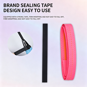 Cinta de agarre para raqueta de bádminton, cinta de agarre extra para raqueta, absorción de impactos, envoltura de PU para el mango de raqueta de tenis y squash, diseño duradero - Product Image 5