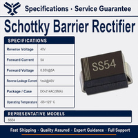 Diode redresseuse à barrière Schottky SS54 40V 5A SMD, faible chute de tension directe pour alimentation à découpage