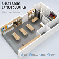 Table de présentation de téléphones mobiles sur mesure moderne avec vitrine d'accessoires pour l'aménagement de magasins de détail de marques