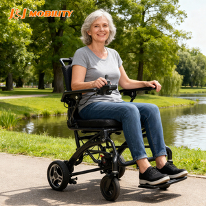 Fauteuil roulant électrique confortable en fibre <span class=keywords><strong>de</strong></span> carbone - Siège respirant et amortissant les chocs pour les longs trajets 70321 - Product Image 1