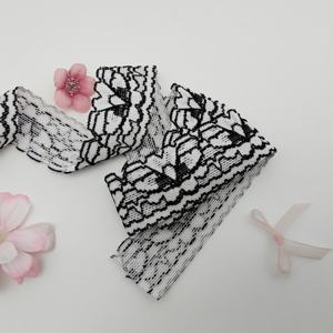 Bande élastique unie à haute élasticité, vente en gros d'usine, bon prix, dentelle noire et blanche à motifs floraux pour sous-vêtements, vêtements et sacs - Product Image 1