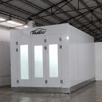 Cabina di Verniciatura RuiBo con Porte a Doppia Anta, Porta per il Personale, Filtro a Soffitto, Pavimento Completamente a Griglia, Condotto di Scarico