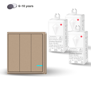 Practical Gold <strong>Remote</strong> Switch <strong>3</strong> -Gang IP66 1000W LED <strong>Control</strong> &amp; RF433 10A Wireless Switch for Home &amp; Office Light - Product Image 6