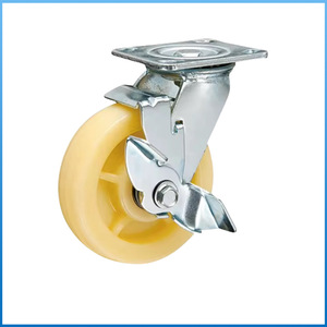 Ruedas de Nylon Blancas Ligeras de 3/4/5 Pulgadas, Silenciosas, Resistentes al Desgaste, con Freno Universal, para Carritos, EFON EF5014, 1 Año de Garantía - Product Image 3