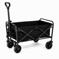 Chariot de camping pliable d'extérieur à quatre roues, chariot multifonctionnel pour le shopping et le camping avec personnalisation OEM