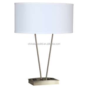 Modern USB Table Lamp with Fabric Shade Dark Bronze Finish Bedside Nightstand for Living Room Dorm Home Office Made of Iron Body - Product Image 5