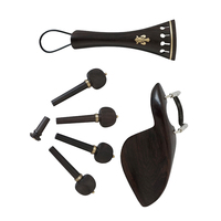 High Quality Ebony Material High Grade Violin Fittings with Chinrest Tailpiece Pegs String Assemblies Violin Accessories