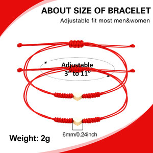 Cặp vợ chồng Quà Tặng Chuỗi màu đỏ của Số Phận Vòng đeo tay chúc may mắn bảo vệ handmade Knot phù hợp với tình bạn Vòng đeo tay - Product Image 5