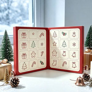 Manufacture Custom Logo 24 Door Countdown Advent Calendar Oem OdmRigid Cardboard Blind Christmas Eve Countdown Gift Paper <b>Box</b> - Product Image 3