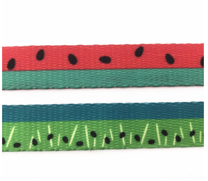 Juego de correa de accesorios de lujo para perros Correa de perro de plomo para exteriores con logotipo personalizado con impresión de sandía - Product Image 5