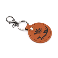 Porte-clés en cuir gaufré avec logo personnalisé, porte-clés multi-formes en similicuir avec fermoir mousqueton
