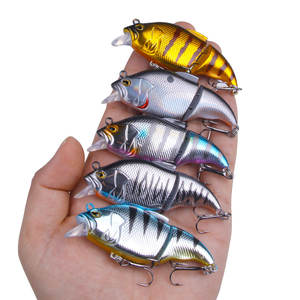 HENGJIA 77mm 11.7g <span class=keywords><strong>Leurre</strong></span> flottant <span class=keywords><strong>de</strong></span> surface à 2 segments, <span class=keywords><strong>leurre</strong></span> coulissant en forme <span class=keywords><strong>de</strong></span> S, <span class=keywords><strong>leurre</strong></span> articulé dur pour la pêche en eau peu profonde, brochet, brochet - Product Image 4