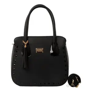 Bolso de Mano Negro para Mujer Fana Alessia M3793, Diseño con Borlas de Microfibra y Cuero Sintético, para Uso Diario - Product Image 4