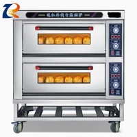 Oven Listrik Inframerah Jauh Zhuoran 2 Lapis 4 Loyang Model Instrumen, Dilengkapi Lampu dan Kontrol Suhu Otomatis