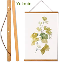 Yukmin marco magnético para colgar carteles, madera de teca para carteles, impresiones, fotos, imágenes, mapas, pergaminos y obras de arte en lienzo