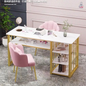 Mesa de Manicura Resistente a la Acetona para Técnicos de Uñas, con Marco Metálico, Estación de Salón de Belleza, Organizador de Almacenamiento - Product Image 3