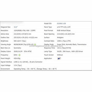 G104X1-L04 10.4 pouces 1024*768 TFT LCD écran module d'affichage lcd écran tft lcd panneau en stock - Product Image 3