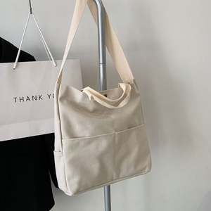 Custom Heavy Duty Reusable Fabric White Black Printed Logo Cotton Handle Canvas <b>Luggage</b> Tag Zipper Closure Drawstring Handle - Product Image 4