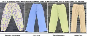 Personalizado Joggers pantalones de algodón hombres bordado Jogging en blanco de gran tamaño francés Terry Puff estampado pista hombres pantalones de chándal holgados