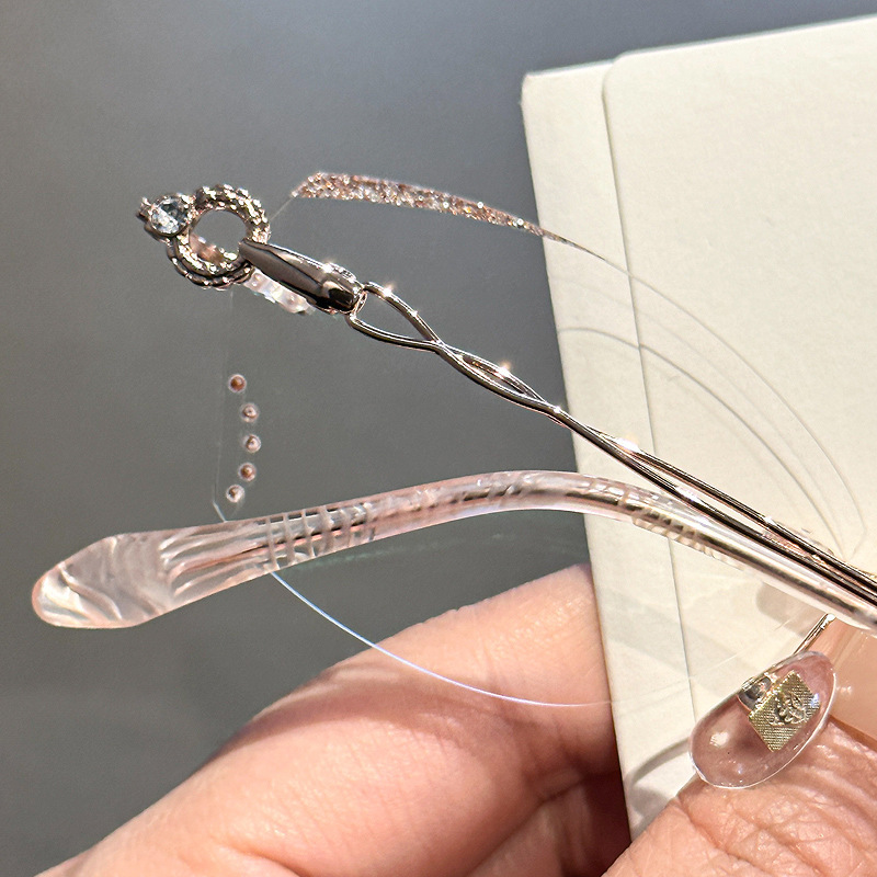 rimless eyeglass frame